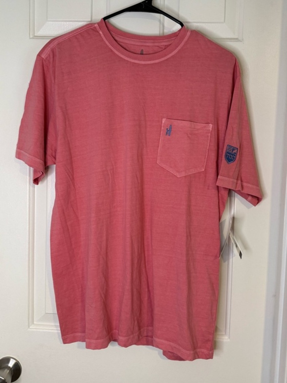 johnnie-O Coral Pink Pocket Tee